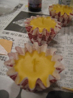 蜜蝋アロマキャンドル作り・・・♪