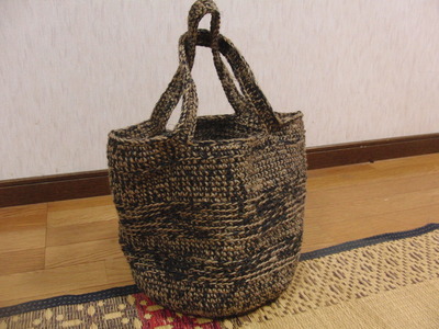 ♪ 黒の麻バッグ 完成 ♪