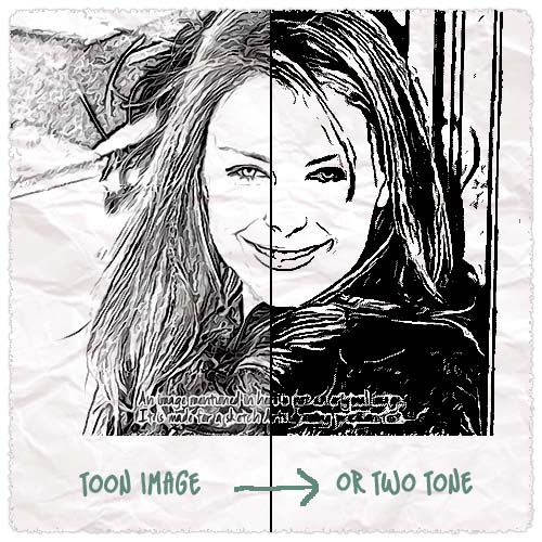 Toon imageの作成にスケッチアーツ処理も使う。