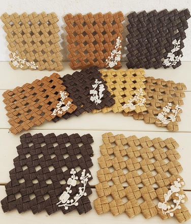 石畳編みのコースター