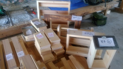 明日、もくもく工房倉庫にて「木工体験教室」します。