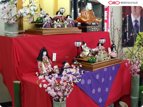 ひなまつり続報!都城中めがね店(中央通り店)にて。