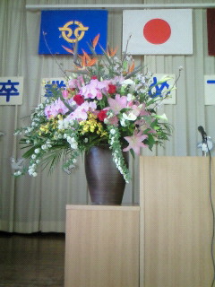 卒業式のお花