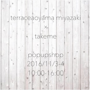 【11/3-4】POPUPSHOP@テラスアオヤマ宮崎